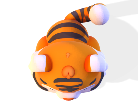 Low-Poly Tiger Cub Cute Stylized Figurine for 3D Printing 3D Print Model