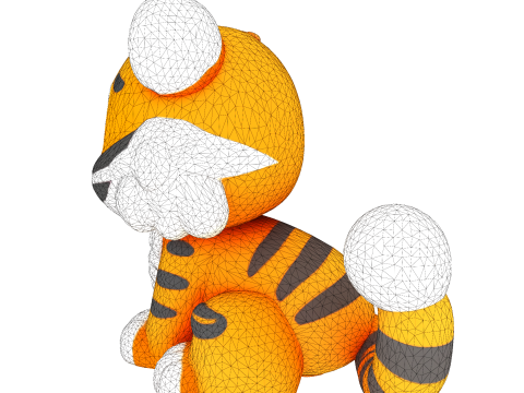 Low-Poly Tiger Cub Cute Stylized Figurine for 3D Printing 3D Print Model