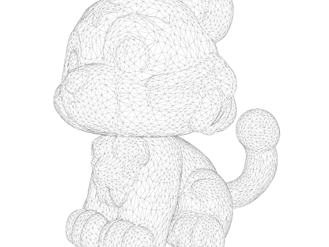 Low-Poly Tiger Cub Cute Stylized Figurine for 3D Printing 3D Print Model