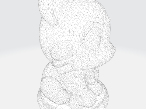 Figura imprimible en 3D estilizada de cachorro de tigre blanco de baja poli Modelo de impresión 3D