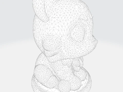 Low-Poly White Tiger Cub Stylized 3D Printable Figurine 3D Print Model
