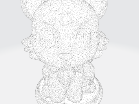 Figura imprimible en 3D estilizada de cachorro de tigre blanco de baja poli Modelo de impresión 3D