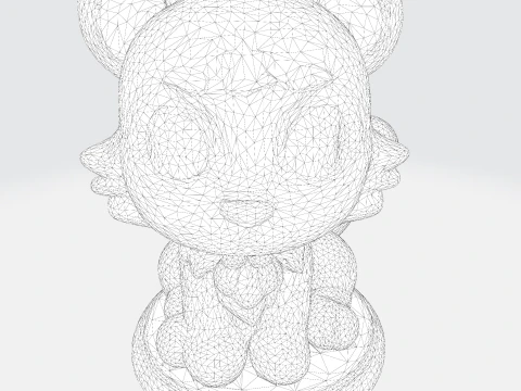 Low-Poly White Tiger Cub Stylized 3D Printable Figurine 3D Print Model