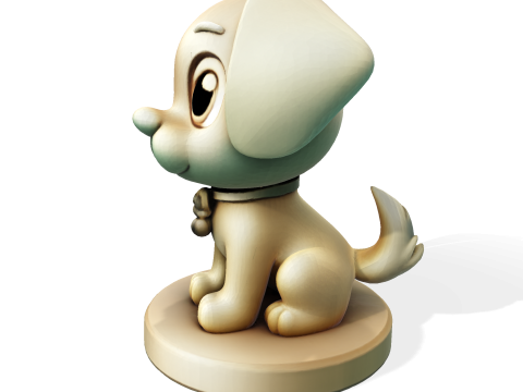 Симпатична золота собака, стилізована статуетка для 3D-друку 3D Принт Модель