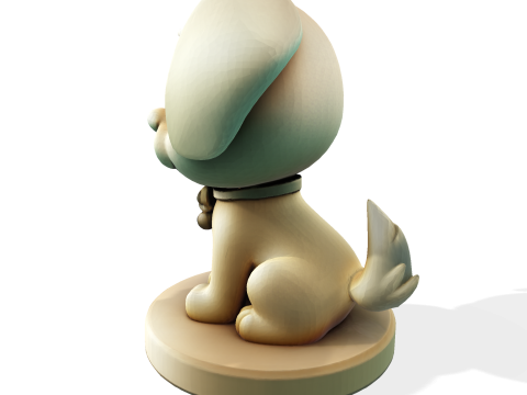 Симпатична золота собака, стилізована статуетка для 3D-друку 3D Принт Модель