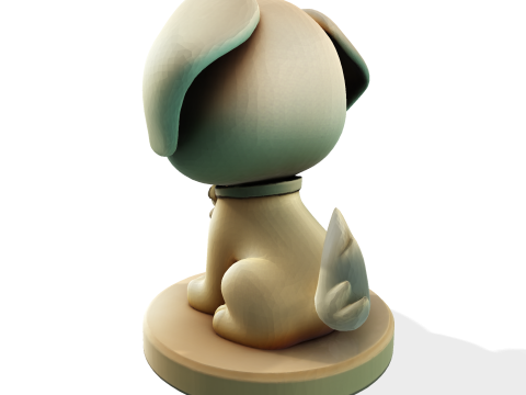 Симпатична золота собака, стилізована статуетка для 3D-друку 3D Принт Модель