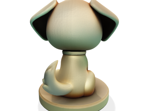 Симпатична золота собака, стилізована статуетка для 3D-друку 3D Принт Модель