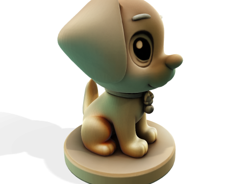 Симпатична золота собака, стилізована статуетка для 3D-друку 3D Принт Модель