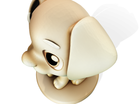 Симпатична золота собака, стилізована статуетка для 3D-друку 3D Принт Модель