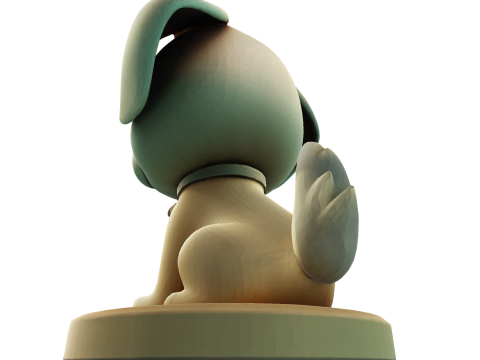 Симпатична золота собака, стилізована статуетка для 3D-друку 3D Принт Модель