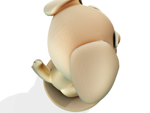 Симпатична золота собака, стилізована статуетка для 3D-друку 3D Принт Модель