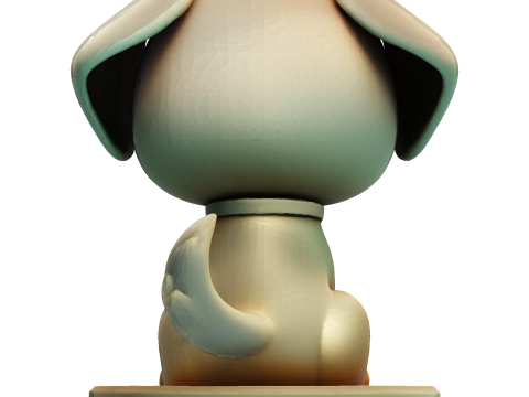 Симпатична золота собака, стилізована статуетка для 3D-друку 3D Принт Модель