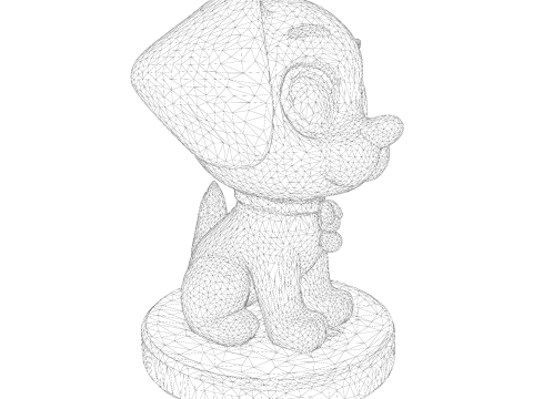 Симпатична золота собака, стилізована статуетка для 3D-друку 3D Принт Модель