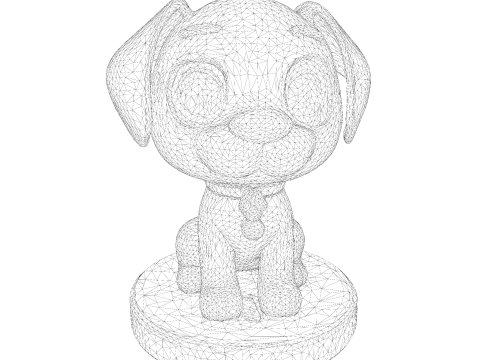 Симпатична золота собака, стилізована статуетка для 3D-друку 3D Принт Модель