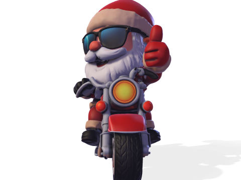 Santa Claus Biker High Poly 3D Printable Figurine 3D Print Model