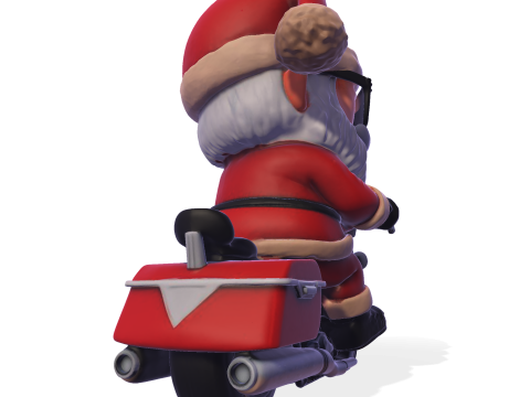 Santa Claus Biker High Poly 3D Printable Figurine 3D Print Model
