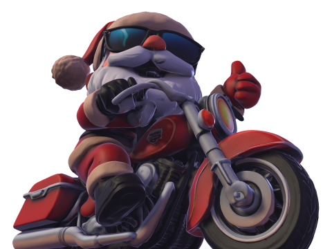 Santa Claus Biker High Poly 3D Printable Figurine 3D Print Model