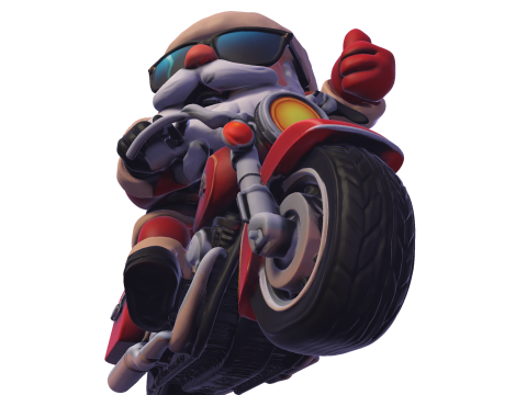 Santa Claus Biker High Poly 3D Printable Figurine 3D Print Model