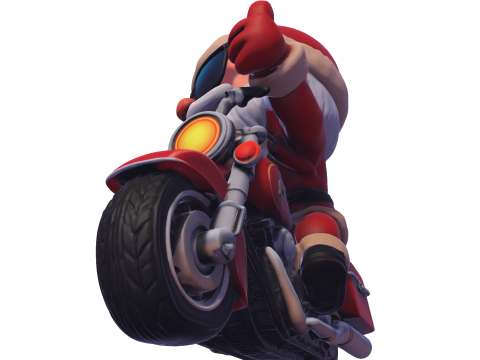 Santa Claus Biker High Poly 3D Printable Figurine 3D Print Model