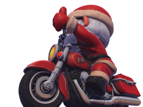 Santa Claus Biker High Poly 3D Printable Figurine 3D Print Model