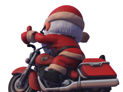 Santa Claus Biker High Poly 3D Printable Figurine 3D Print Model