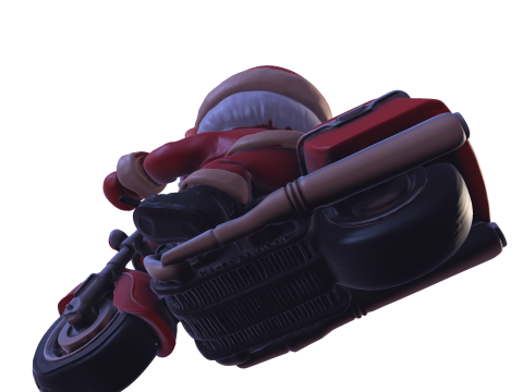 Santa Claus Biker High Poly 3D Printable Figurine 3D Print Model