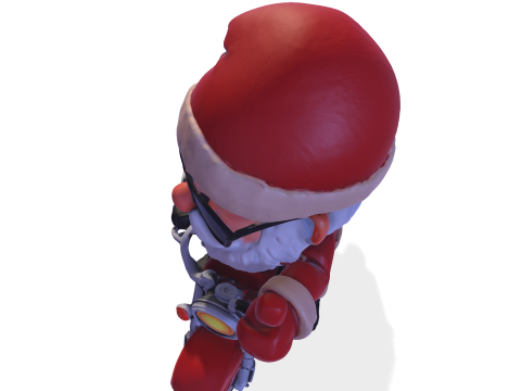 Santa Claus Biker High Poly 3D Printable Figurine 3D Print Model