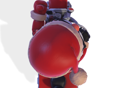 Santa Claus Biker High Poly 3D Printable Figurine 3D Print Model
