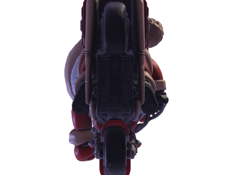 Santa Claus Biker High Poly 3D Printable Figurine 3D Print Model