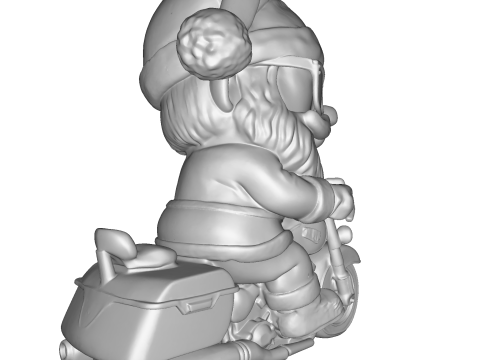 Santa Claus Biker High Poly 3D Printable Figurine 3D Print Model