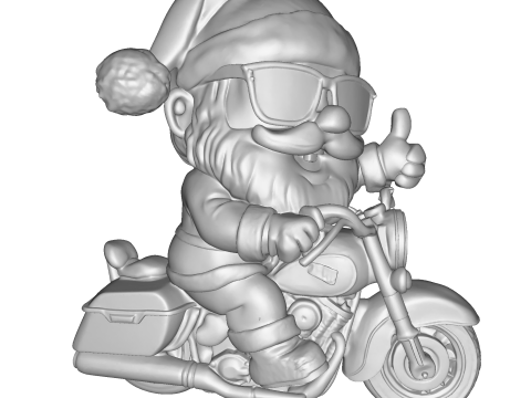 Santa Claus Biker High Poly 3D Printable Figurine 3D Print Model