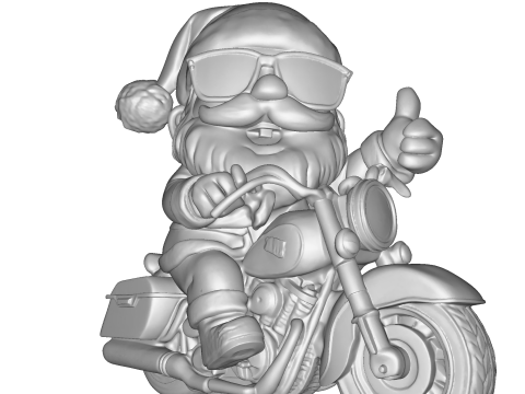 Santa Claus Biker High Poly 3D Printable Figurine 3D Print Model