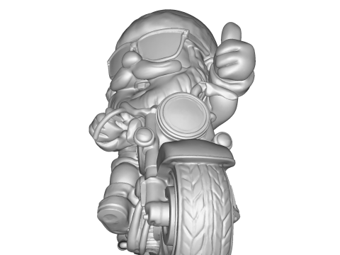 Santa Claus Biker High Poly 3D Printable Figurine 3D Print Model