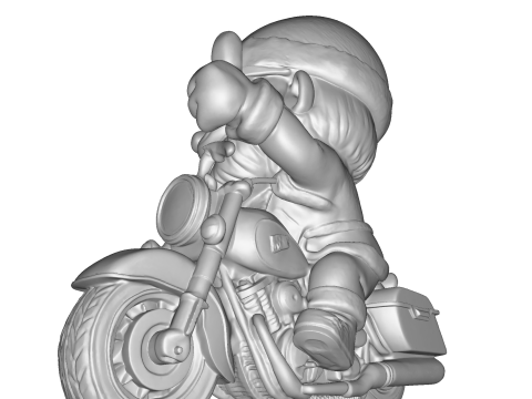 Santa Claus Biker High Poly 3D Printable Figurine 3D Print Model