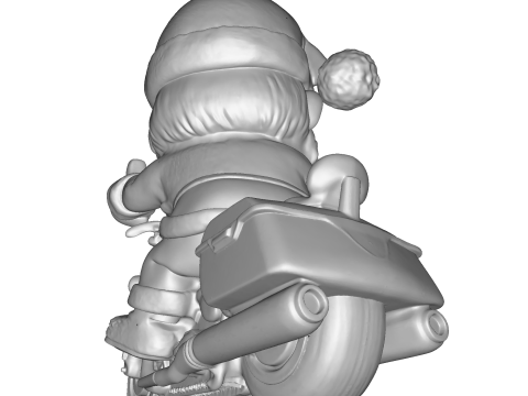 Santa Claus Biker High Poly 3D Printable Figurine 3D Print Model