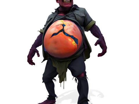 Patung Cetak 3D Poli Tinggi Bertelur Horor yang Aneh Model Cetak 3D