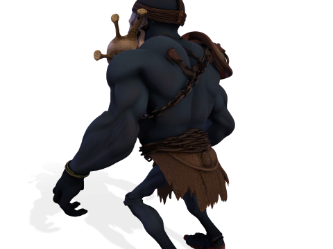 Figurka Tytana z Czaszką, High Poly, do druku 3D Model do druku 3D