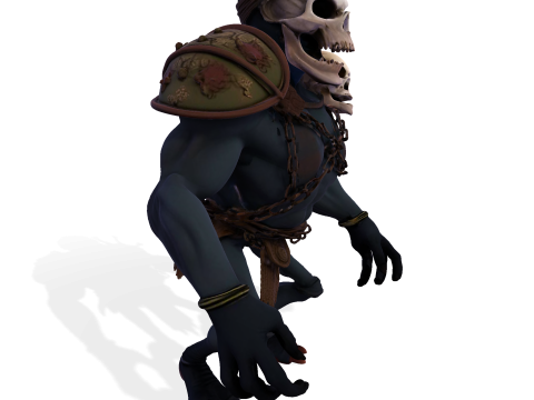 Figurka Tytana z Czaszką, High Poly, do druku 3D Model do druku 3D