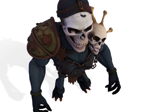 Figurka Tytana z Czaszką, High Poly, do druku 3D Model do druku 3D