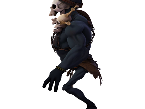 Figurka Tytana z Czaszką, High Poly, do druku 3D Model do druku 3D