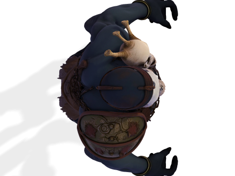 Figurka Tytana z Czaszką, High Poly, do druku 3D Model do druku 3D