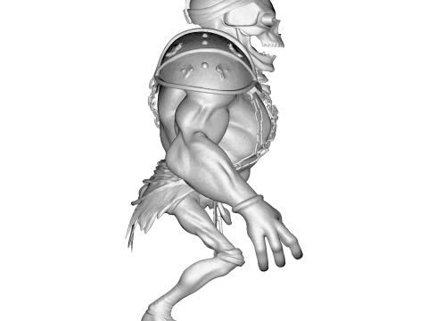 Figurka Tytana z Czaszką, High Poly, do druku 3D Model do druku 3D