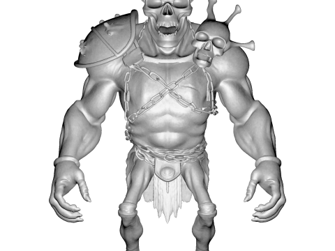 Figurka Tytana z Czaszką, High Poly, do druku 3D Model do druku 3D