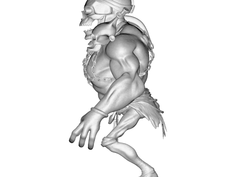 Figurka Tytana z Czaszką, High Poly, do druku 3D Model do druku 3D