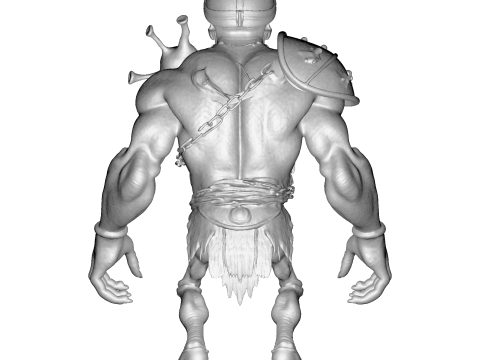 Figurka Tytana z Czaszką, High Poly, do druku 3D Model do druku 3D