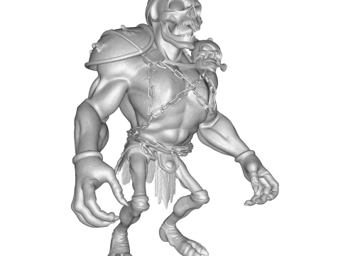 Figurka Tytana z Czaszką, High Poly, do druku 3D Model do druku 3D