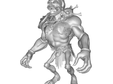 Figurka Tytana z Czaszką, High Poly, do druku 3D Model do druku 3D