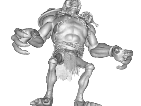 Figurka Tytana z Czaszką, High Poly, do druku 3D Model do druku 3D