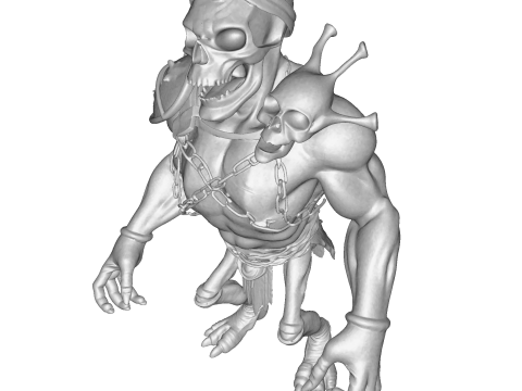 Figurka Tytana z Czaszką, High Poly, do druku 3D Model do druku 3D