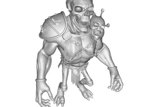 Figurka Tytana z Czaszką, High Poly, do druku 3D Model do druku 3D